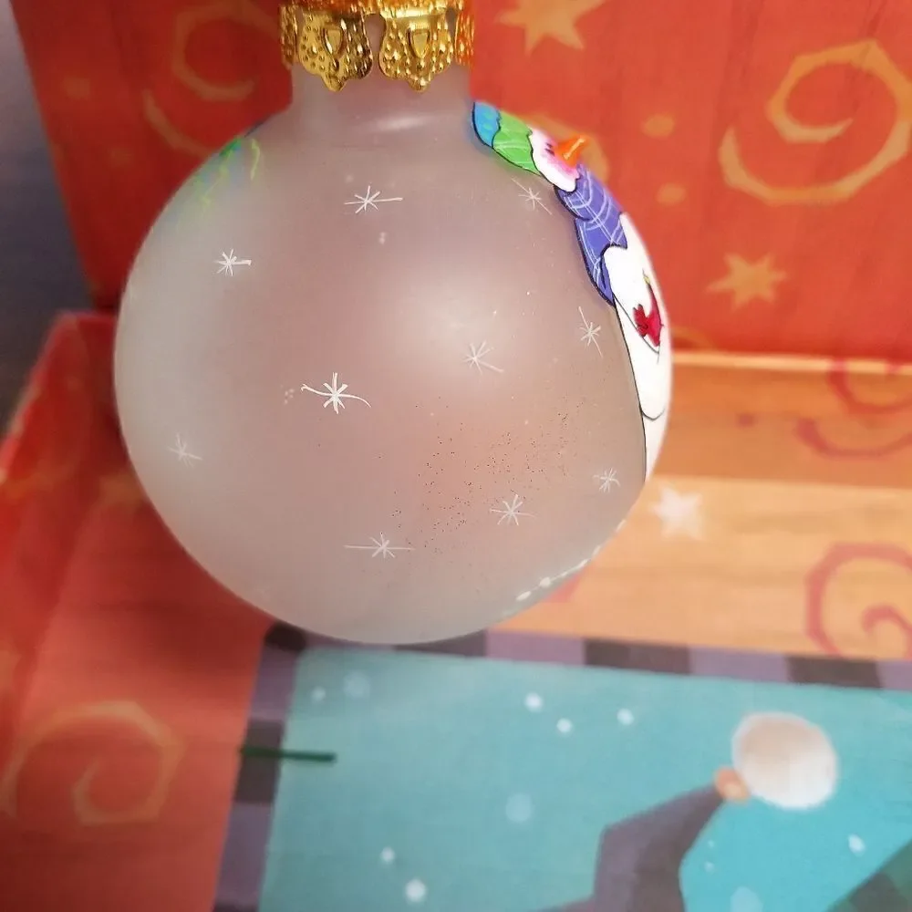 Set of 3  Hand painted 3D snowman ornaments. Aprox 8